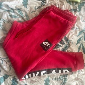 Nike Red Sweatpants Relaxed Fit Joggers